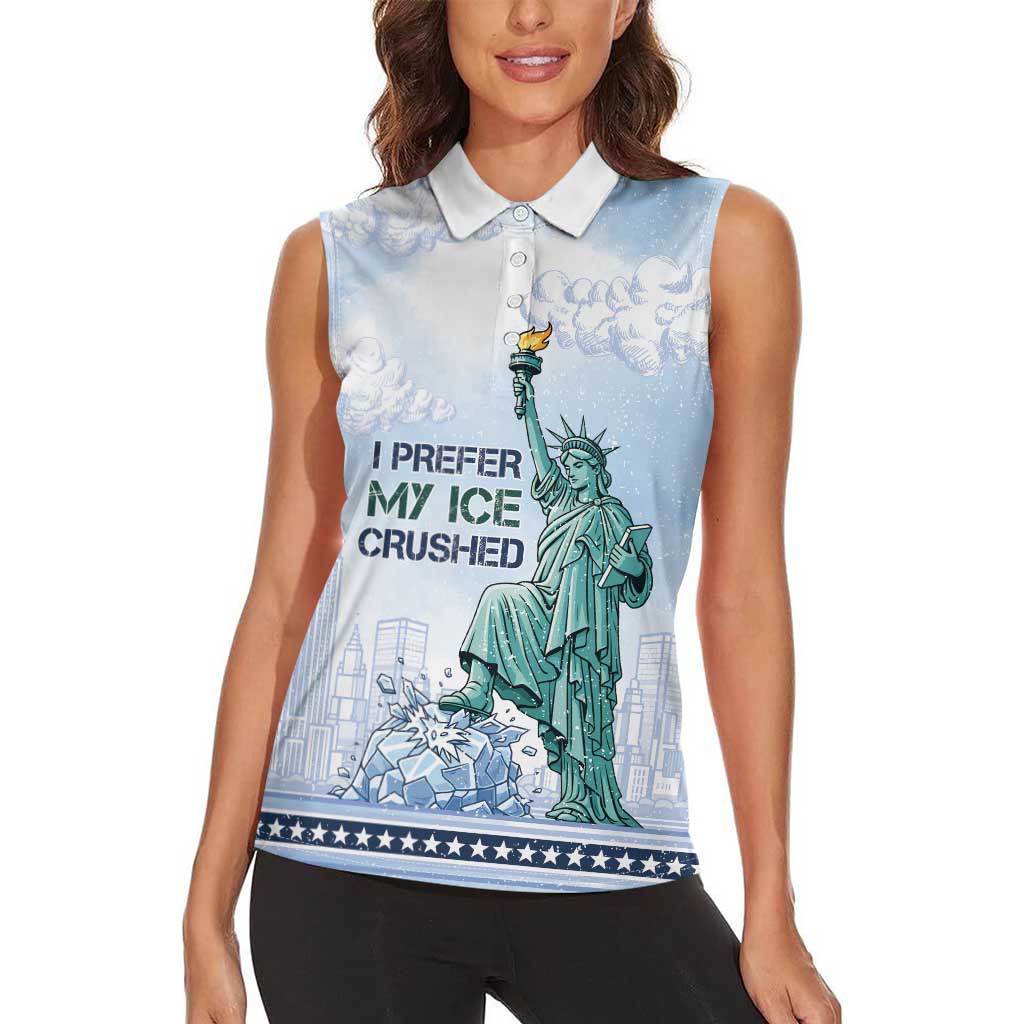 I Prefer My Ice Crushed Women Sleeveless Polo Shirt Retro Style