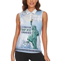 I Prefer My Ice Crushed Women Sleeveless Polo Shirt Retro Style