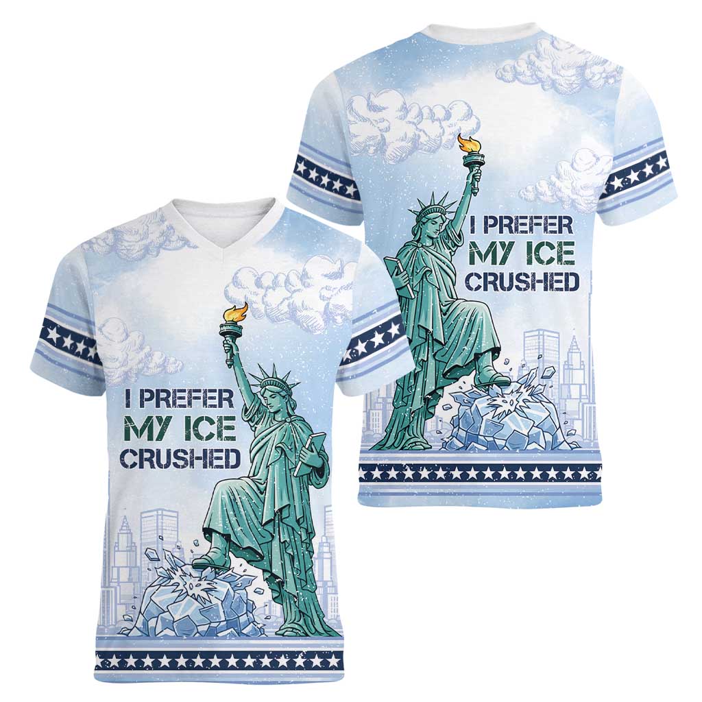 I Prefer My Ice Crushed Women V-Neck T-Shirt Retro Style