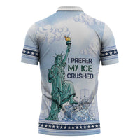 I Prefer My Ice Crushed Zipper Polo Shirt Retro Style