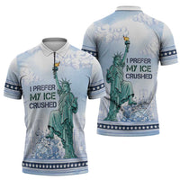I Prefer My Ice Crushed Zipper Polo Shirt Retro Style