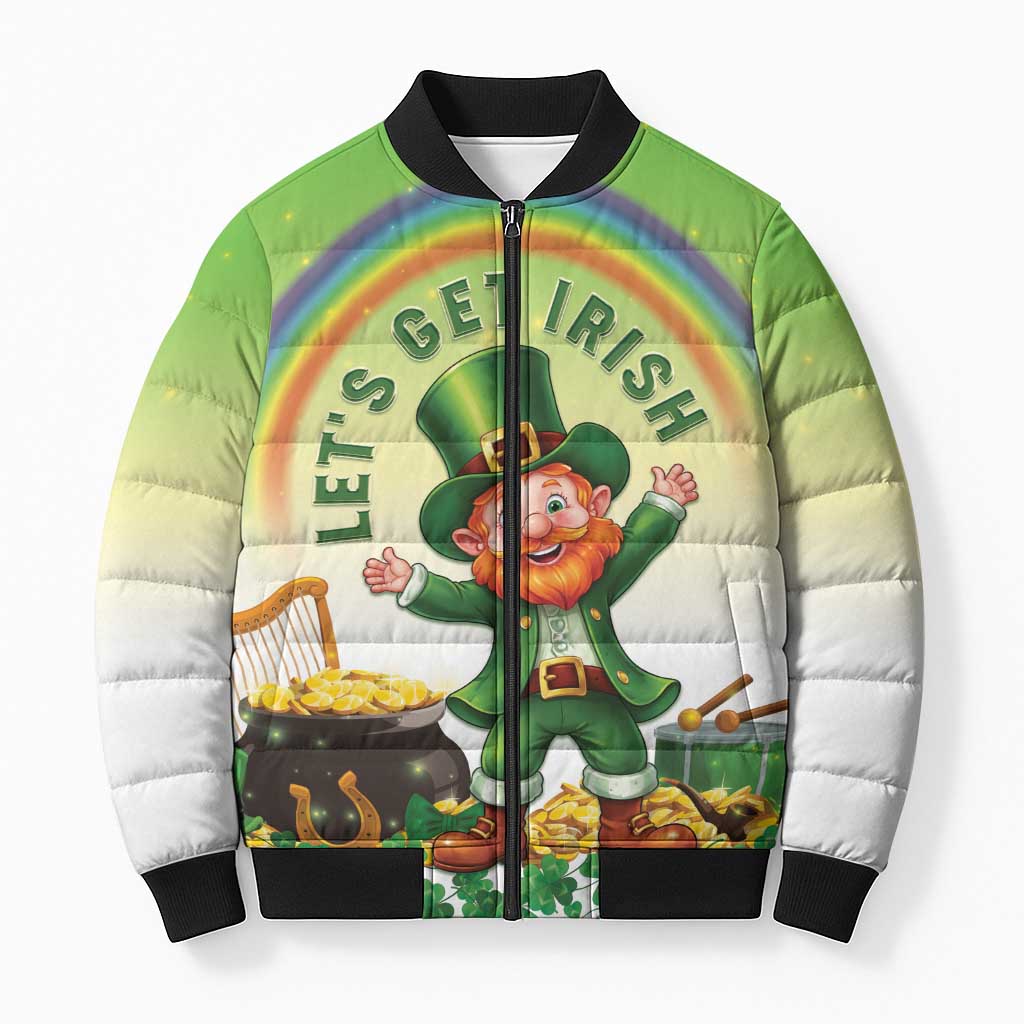 Ireland St Patricks Day Bomber Puffer Jacket Lets Get Irish