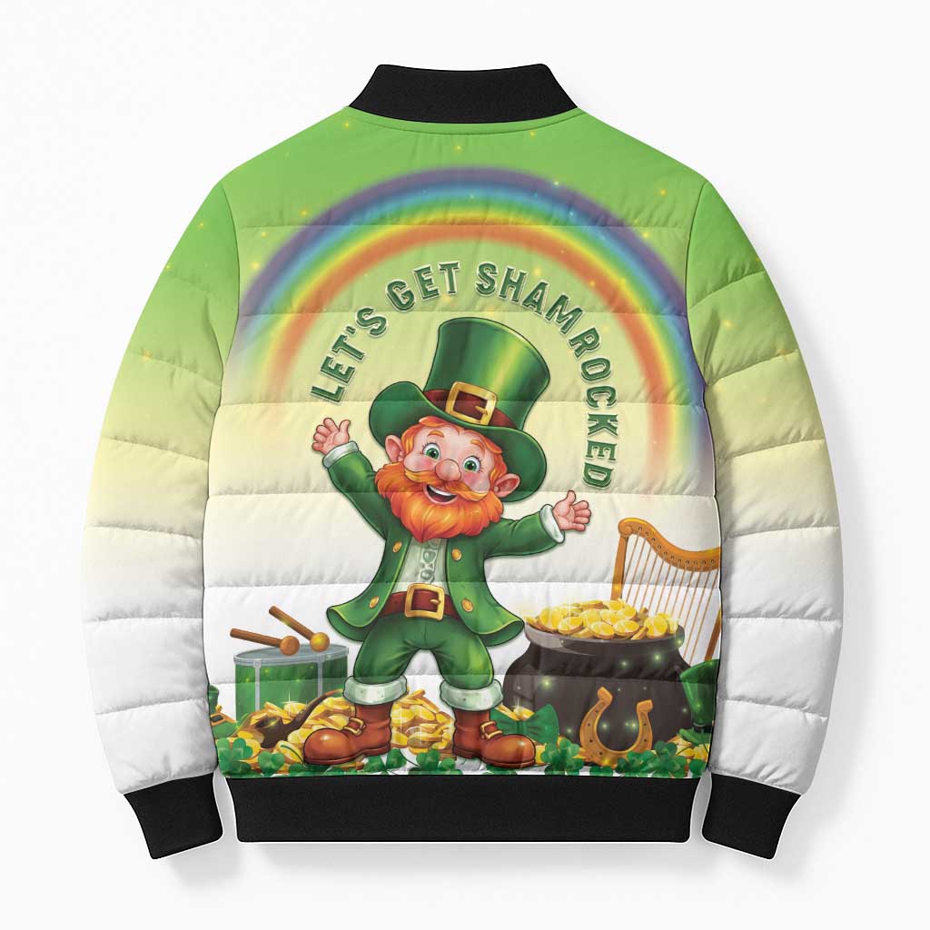 Ireland St Patricks Day Bomber Puffer Jacket Lets Get Irish