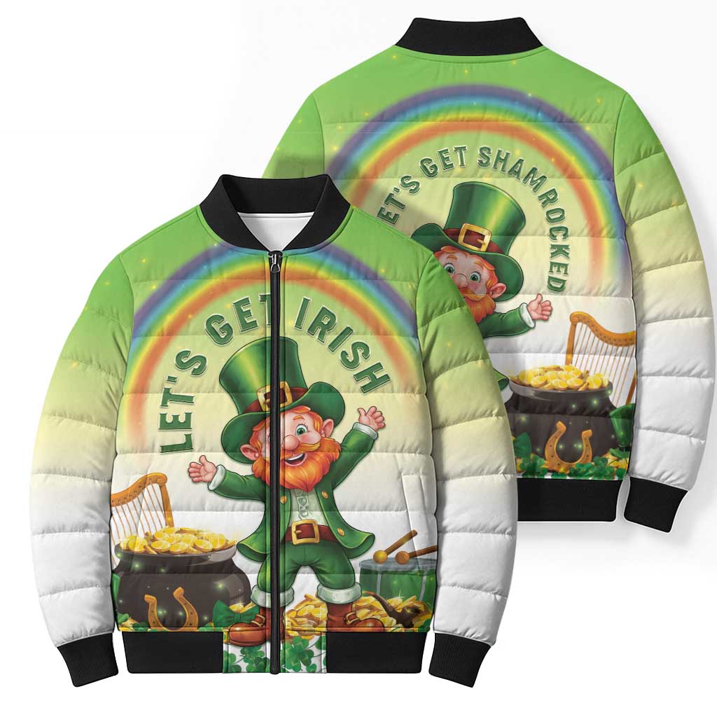 Ireland St Patricks Day Bomber Puffer Jacket Lets Get Irish