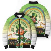 Ireland St Patricks Day Bomber Puffer Jacket Lets Get Irish