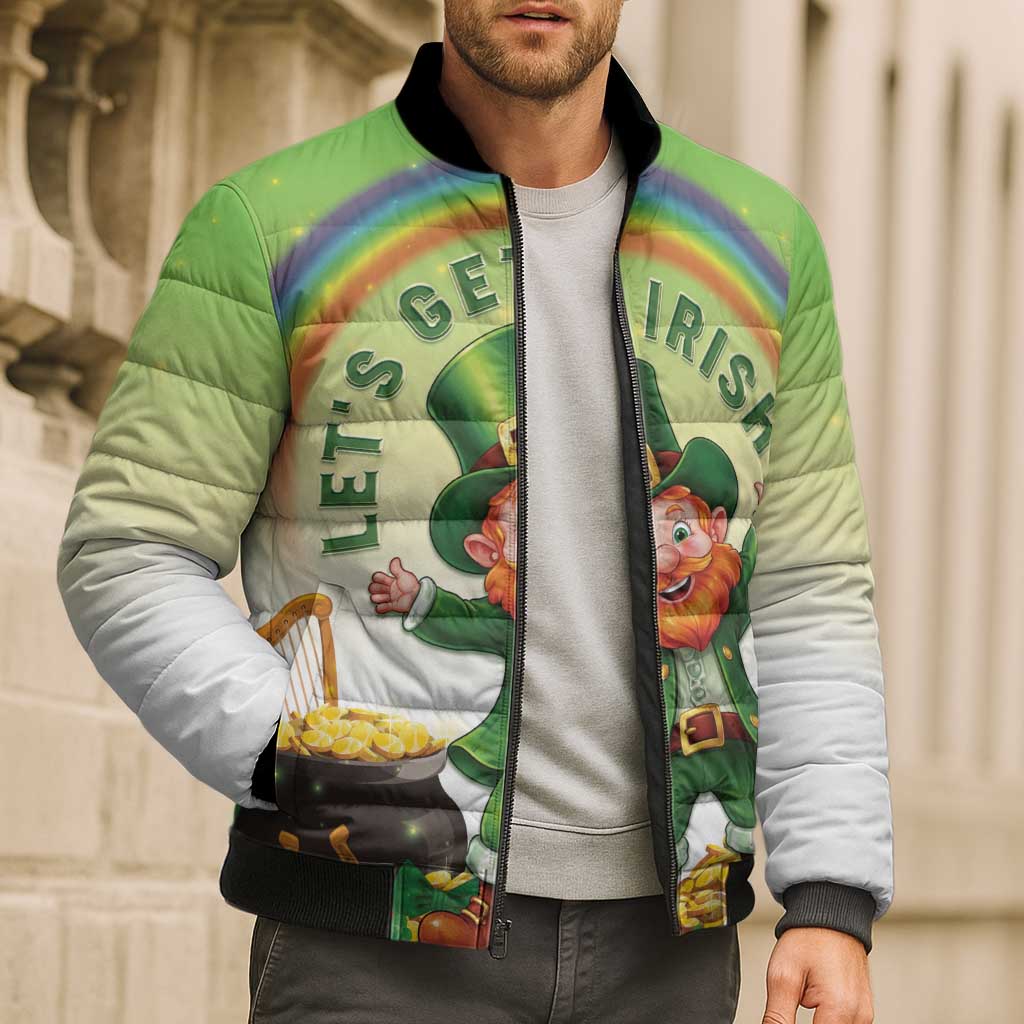 Ireland St Patricks Day Bomber Puffer Jacket Lets Get Irish