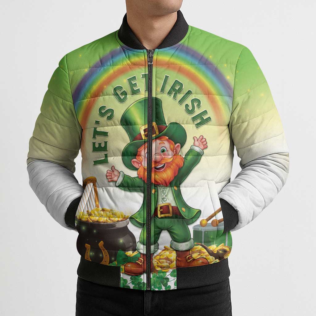 Ireland St Patricks Day Bomber Puffer Jacket Lets Get Irish