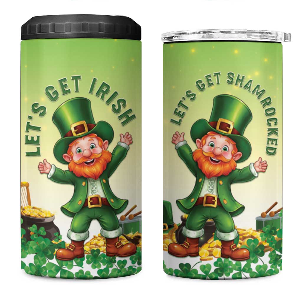 Ireland St Patricks Day 4 in 1 Can Cooler Tumbler Lets Get Irish