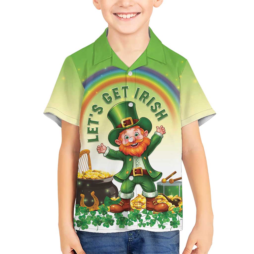 Ireland St Patricks Day Kid Hawaiian Shirt Lets Get Irish