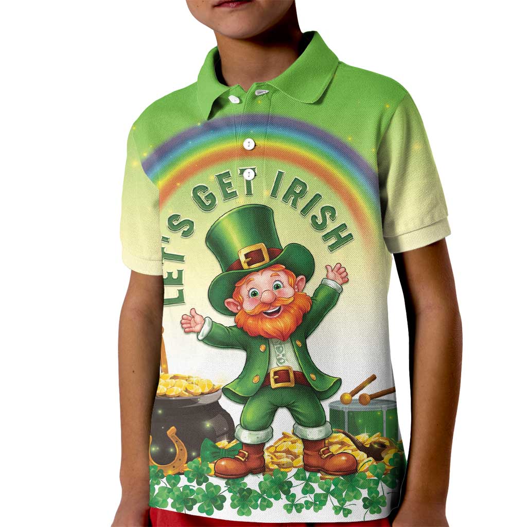 Ireland St Patricks Day Kid Polo Shirt Lets Get Irish