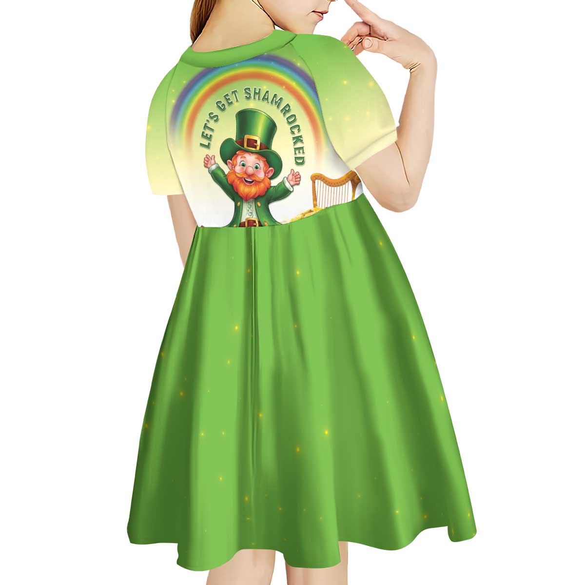 Ireland St Patricks Day Kid Short Sleeve Dress Lets Get Irish