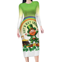 Ireland St Patricks Day Long Sleeve Bodycon Dress Lets Get Irish