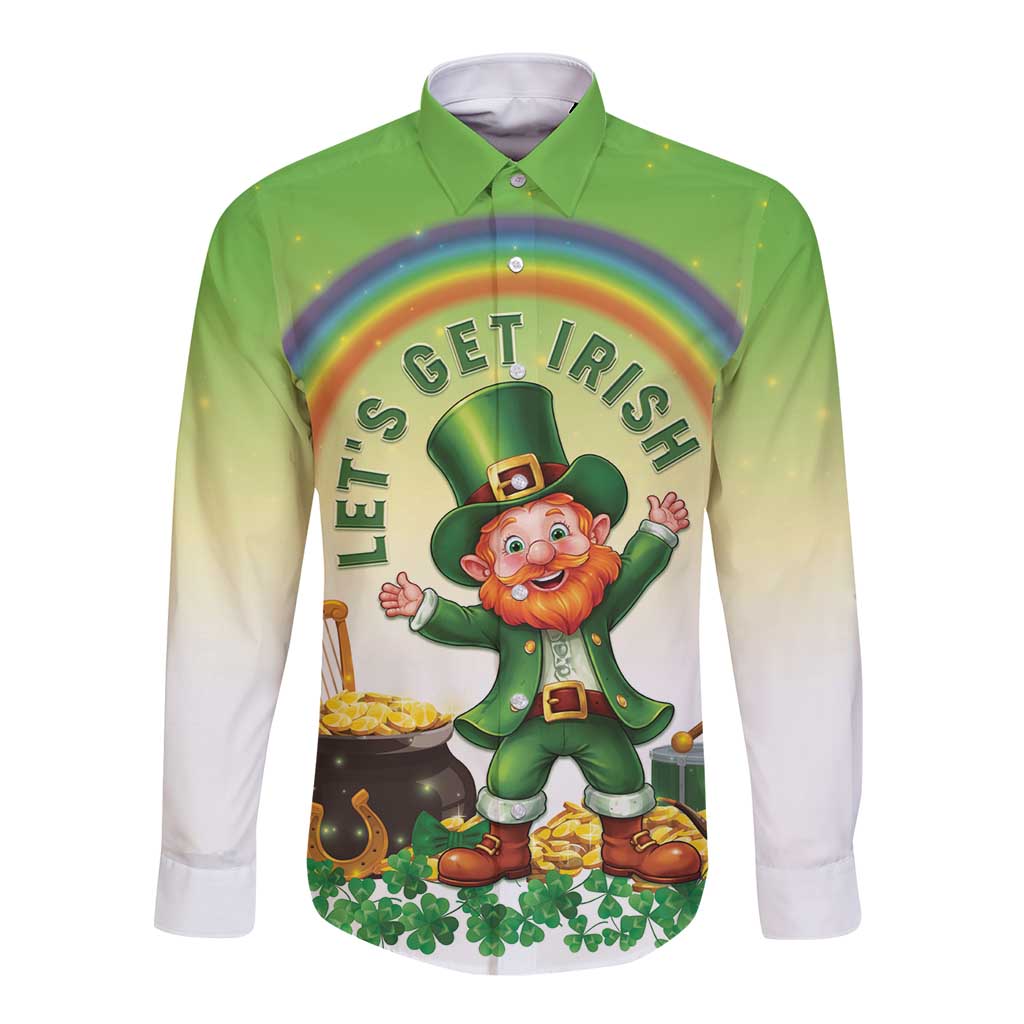 Ireland St Patricks Day Long Sleeve Button Shirt Lets Get Irish