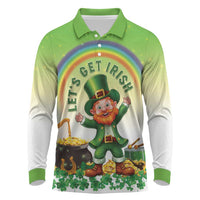 Ireland St Patricks Day Long Sleeve Polo Shirt Lets Get Irish
