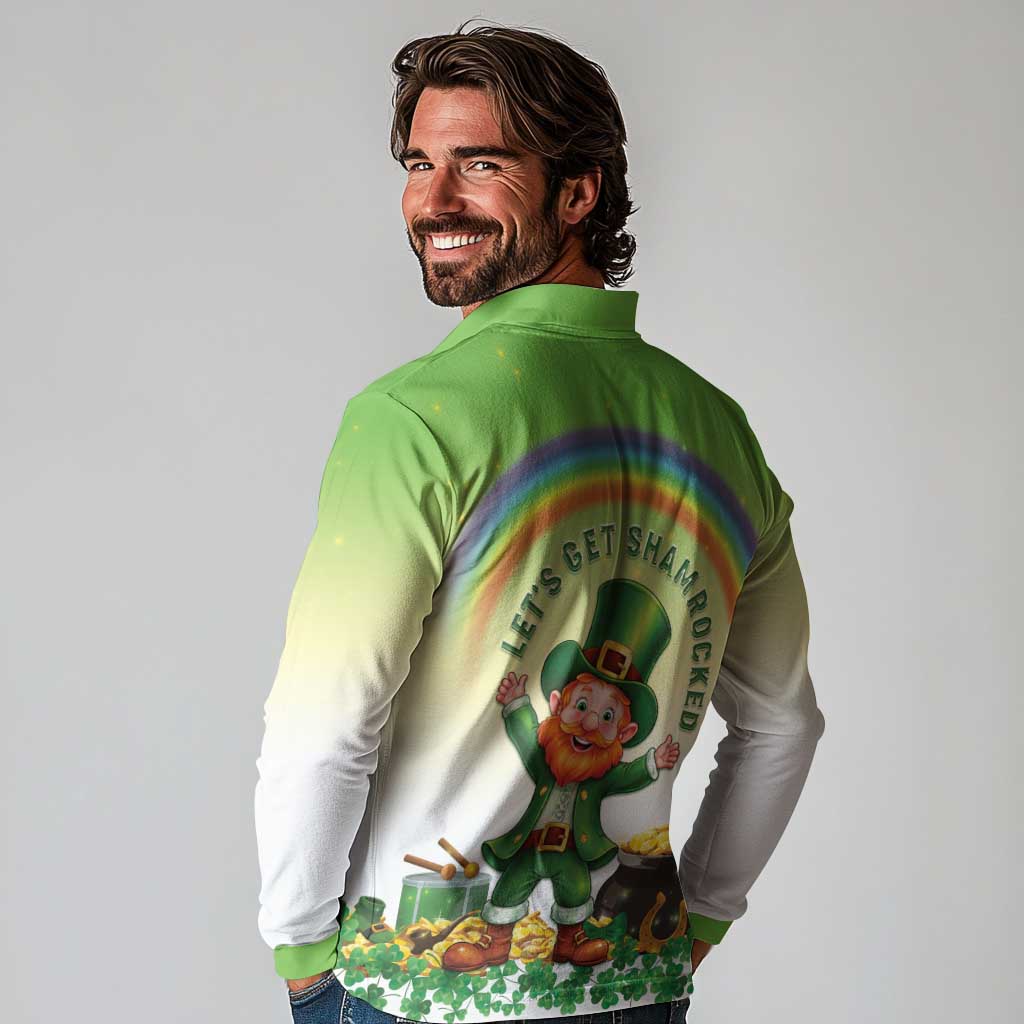Ireland St Patricks Day Long Sleeve Polo Shirt Lets Get Irish