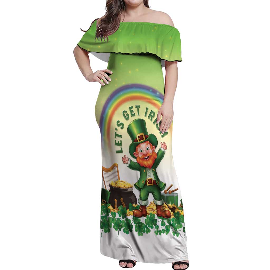 Ireland St Patricks Day Off Shoulder Maxi Dress Lets Get Irish