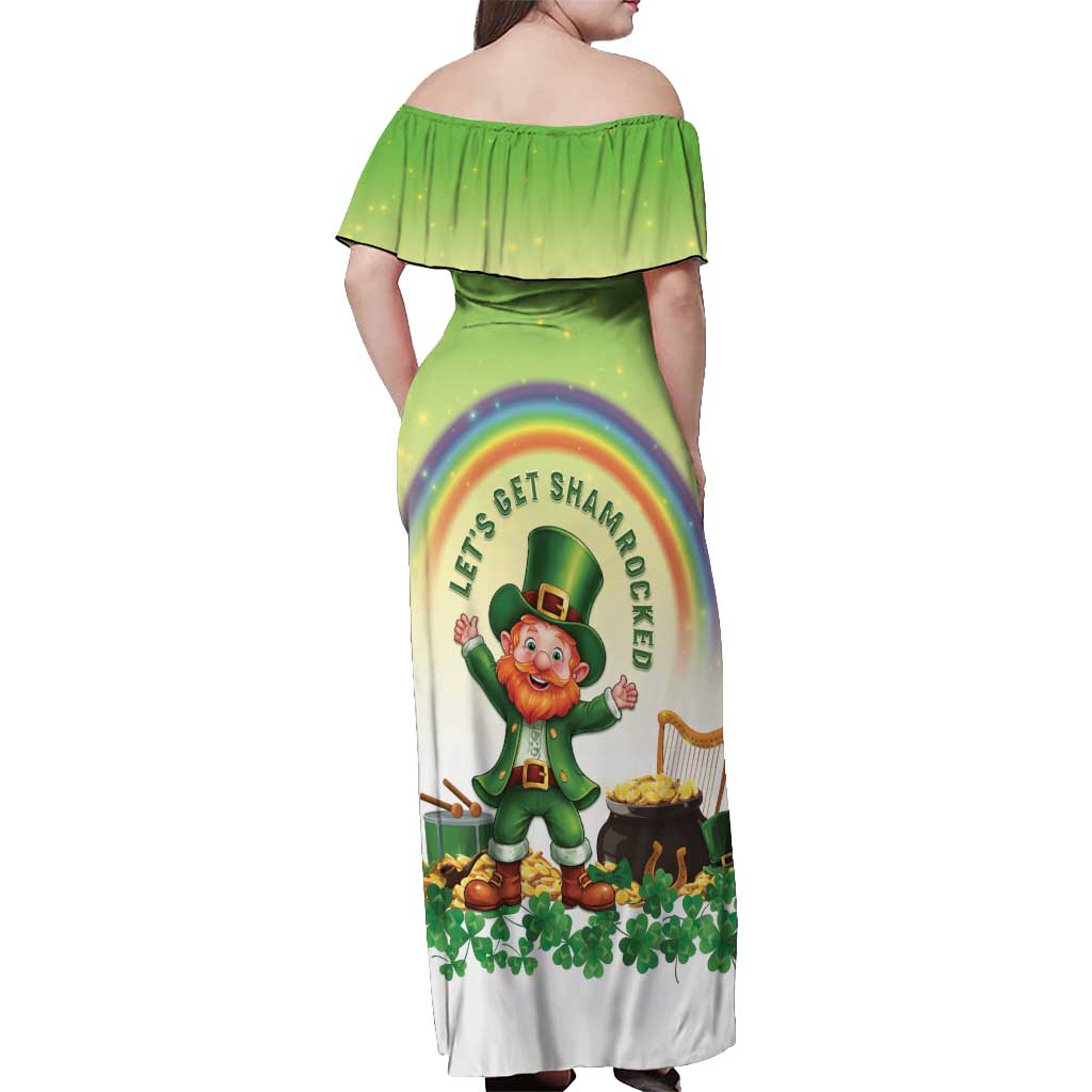 Ireland St Patricks Day Off Shoulder Maxi Dress Lets Get Irish