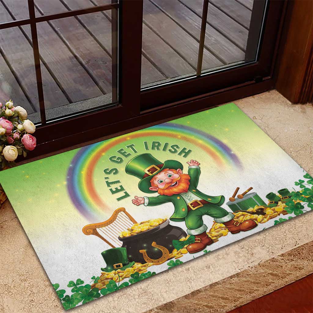 Ireland St Patricks Day Rubber Doormat Lets Get Irish