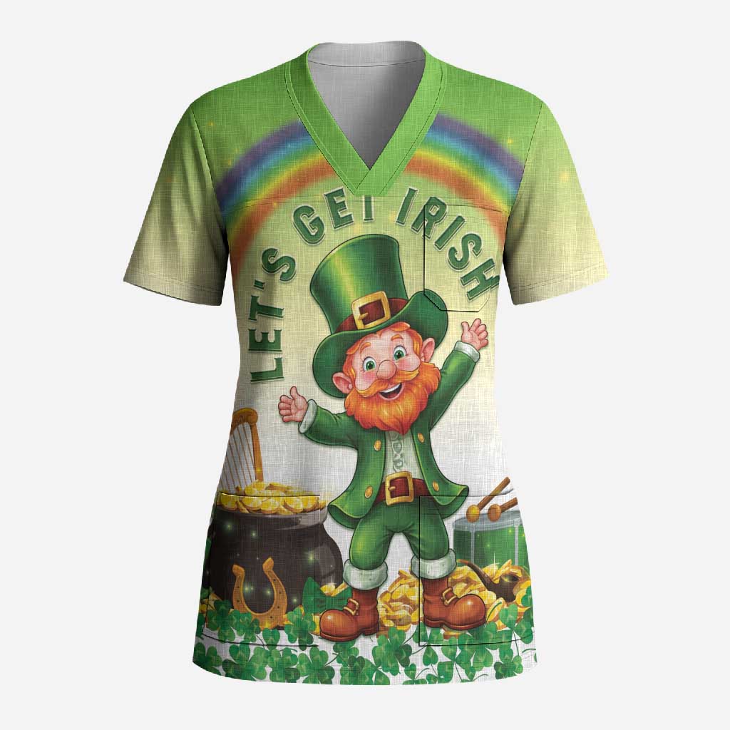 Ireland St Patricks Day Scrub Top Lets Get Irish
