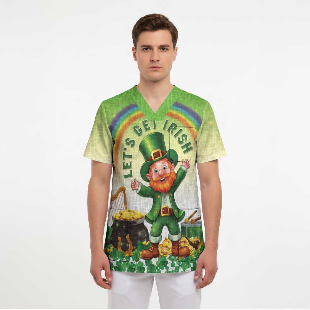 Ireland St Patricks Day Scrub Top Lets Get Irish
