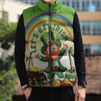 Ireland St Patricks Day Sleeveless Puffer Jacket Lets Get Irish