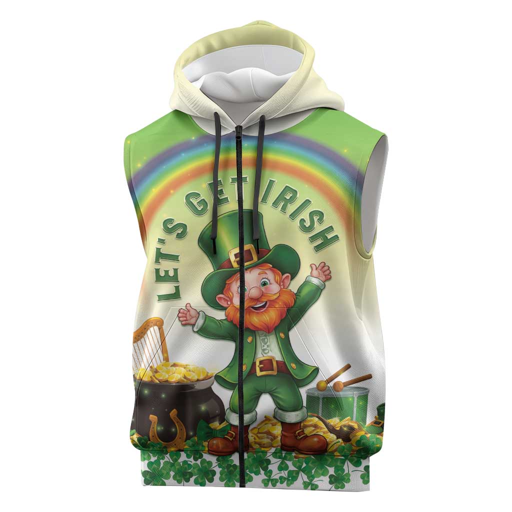 Ireland St Patricks Day Sleeveless Zip Hoodie Lets Get Irish