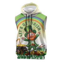 Ireland St Patricks Day Sleeveless Zip Hoodie Lets Get Irish