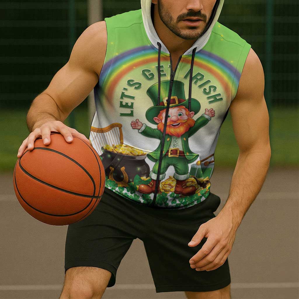 Ireland St Patricks Day Sleeveless Zip Hoodie Lets Get Irish