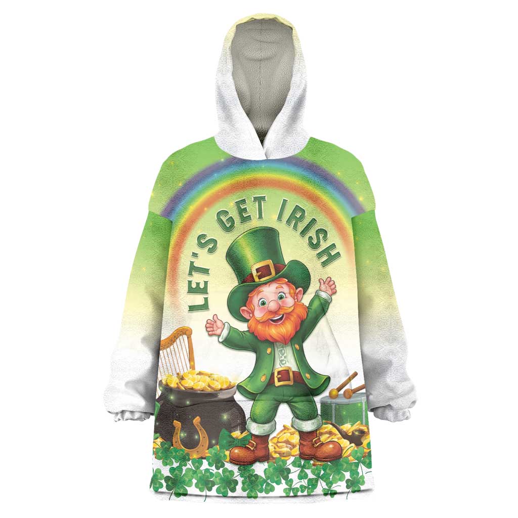 Ireland St Patricks Day Wearable Blanket Hoodie Lets Get Irish