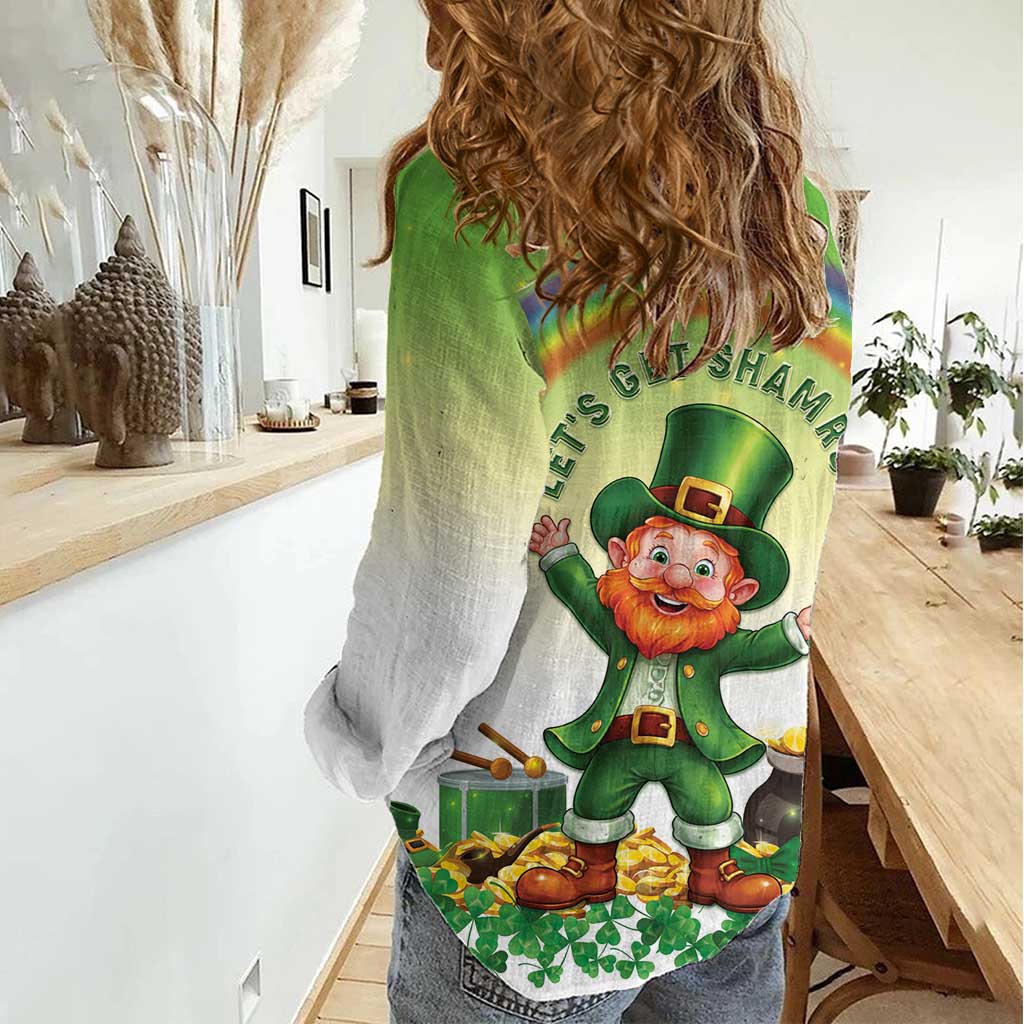 Ireland St Patricks Day Women Casual Shirt Lets Get Irish