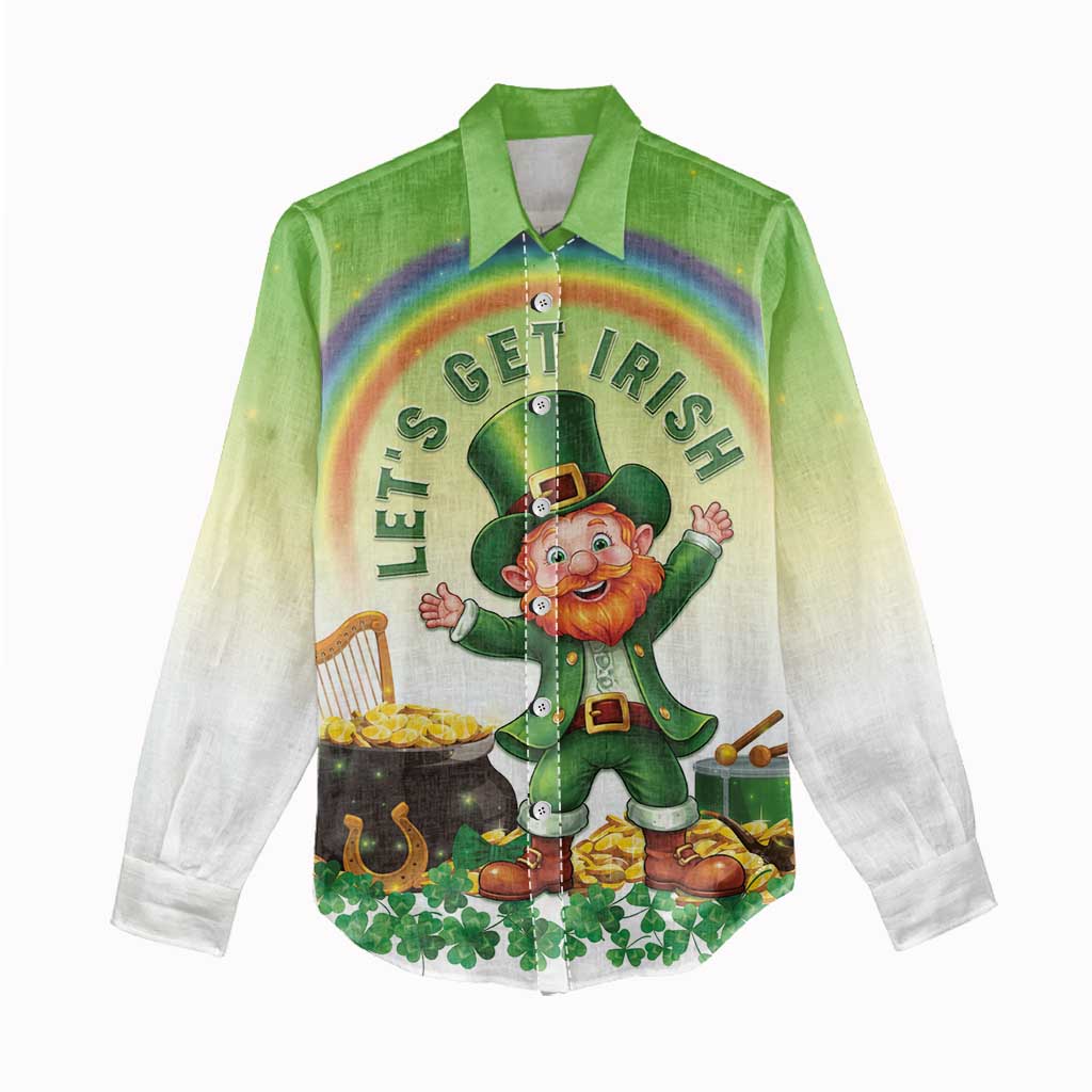 Ireland St Patricks Day Women Casual Shirt Lets Get Irish