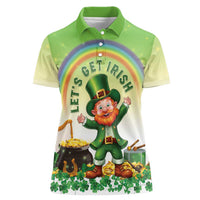 Ireland St Patricks Day Women Polo Shirt Lets Get Irish