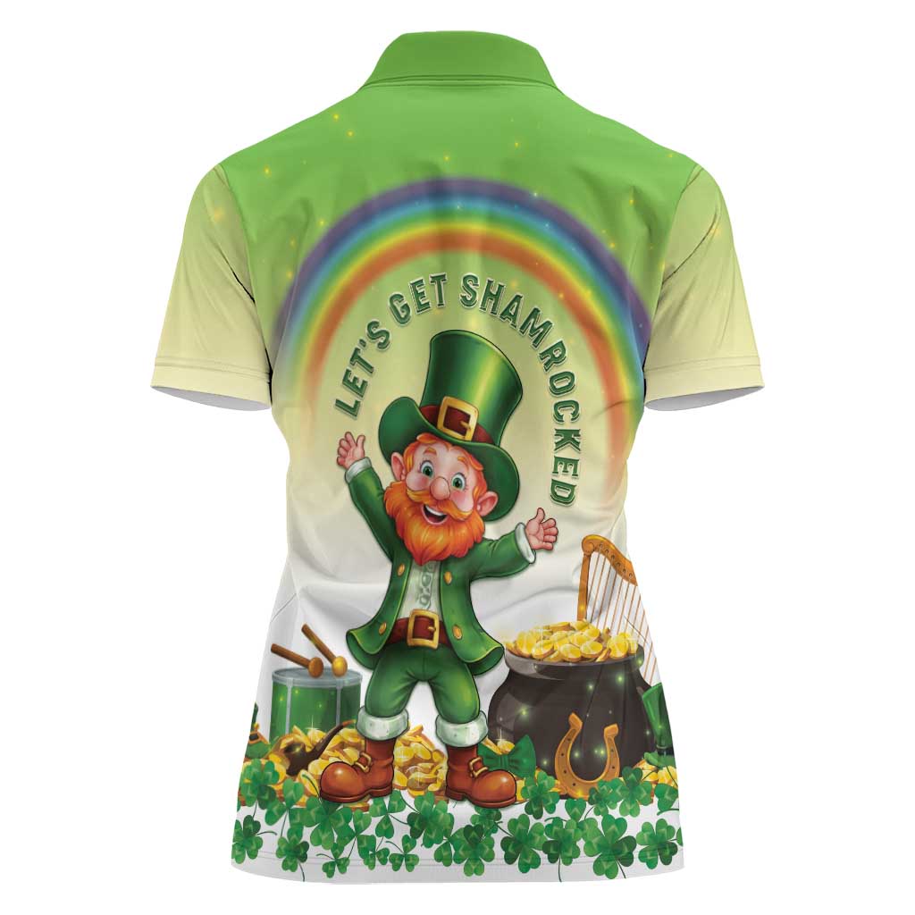 Ireland St Patricks Day Women Polo Shirt Lets Get Irish