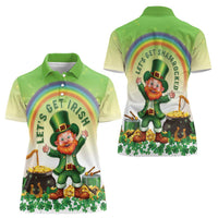 Ireland St Patricks Day Women Polo Shirt Lets Get Irish
