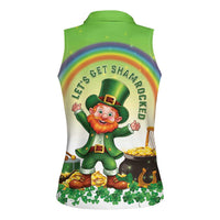 Ireland St Patricks Day Women Sleeveless Polo Shirt Lets Get Irish