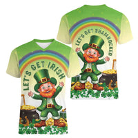 Ireland St Patricks Day Women V-Neck T-Shirt Lets Get Irish
