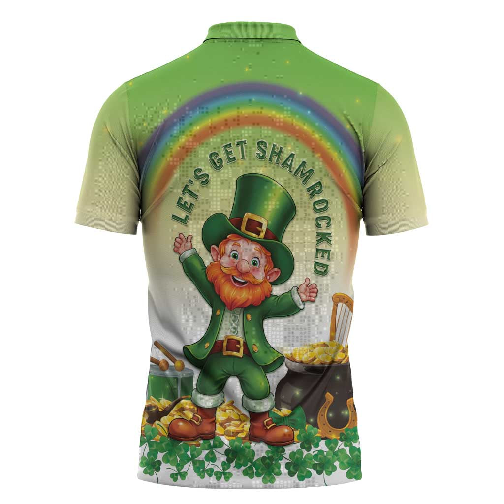 Ireland St Patricks Day Zipper Polo Shirt Lets Get Irish