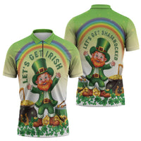 Ireland St Patricks Day Zipper Polo Shirt Lets Get Irish