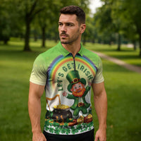 Ireland St Patricks Day Zipper Polo Shirt Lets Get Irish