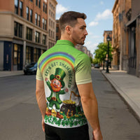 Ireland St Patricks Day Zipper Polo Shirt Lets Get Irish