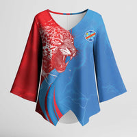 Custom Football 2026 DR Congo Leopards Kimono Sleeve Blouse Lightning Style