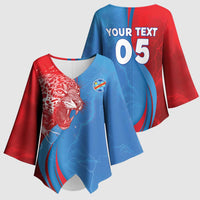 Custom Football 2026 DR Congo Leopards Kimono Sleeve Blouse Lightning Style