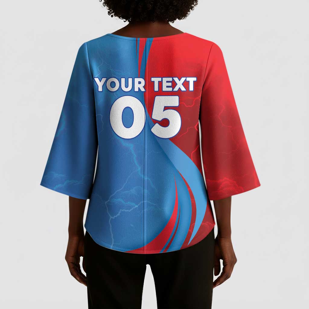 Custom Football 2026 DR Congo Leopards Kimono Sleeve Blouse Lightning Style