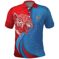 Custom Football 2026 DR Congo Leopards Polo Shirt Lightning Style