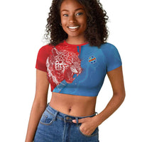 Custom Football 2026 DR Congo Leopards Raglan Cropped T shirt Lightning Style