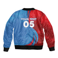 Custom Football 2026 DR Congo Leopards Sleeve Zip Bomber Jacket Lightning Style