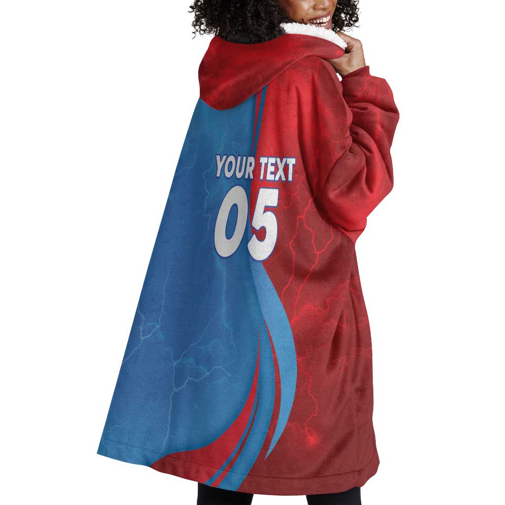 Custom Football 2026 DR Congo Leopards Wearable Blanket Hoodie Lightning Style