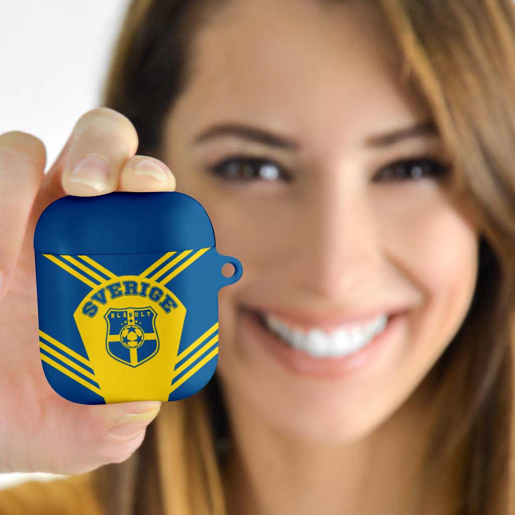 Football 2026 Sweden AirPods Case Sverige Blagult Sporty Style