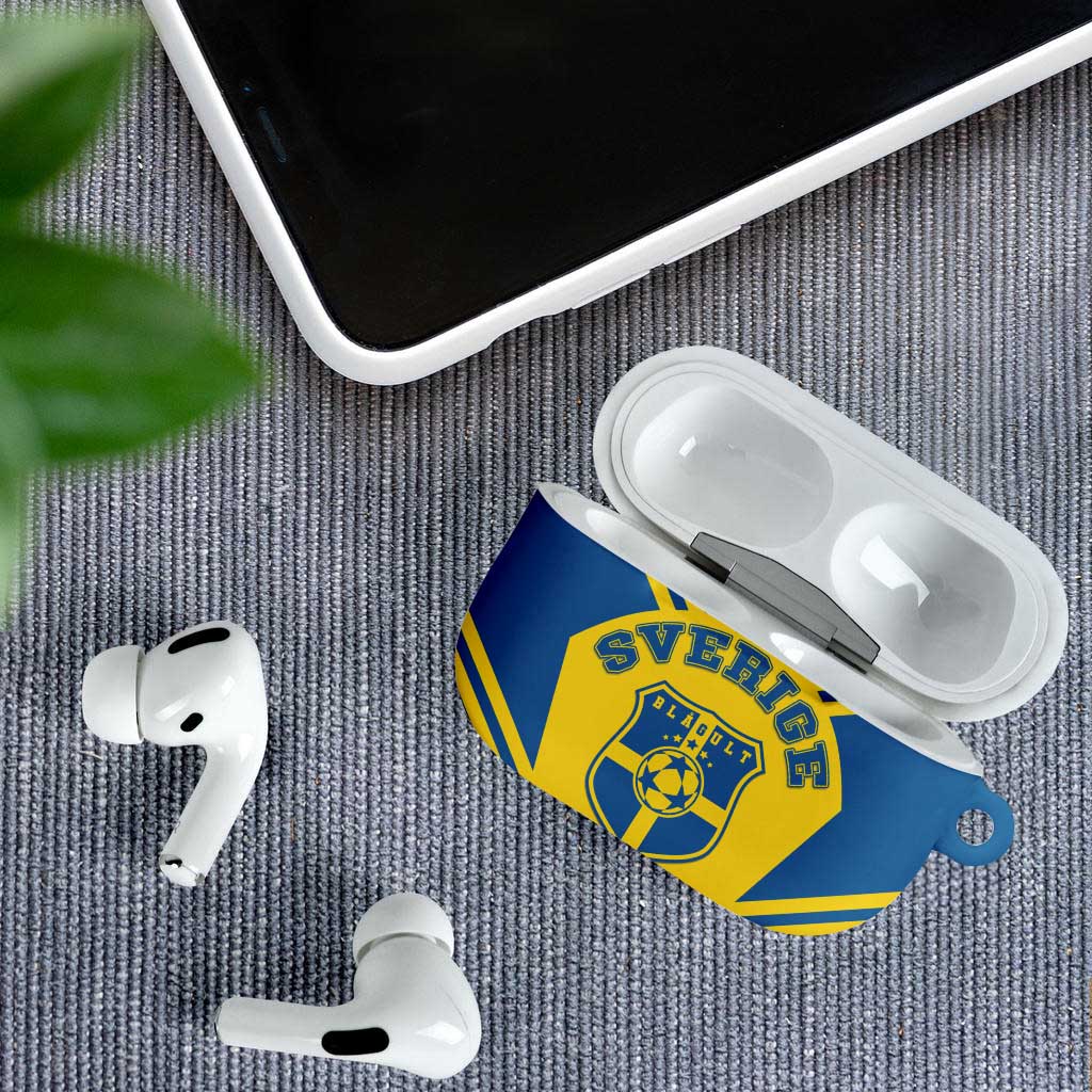 Football 2026 Sweden AirPods Case Sverige Blagult Sporty Style