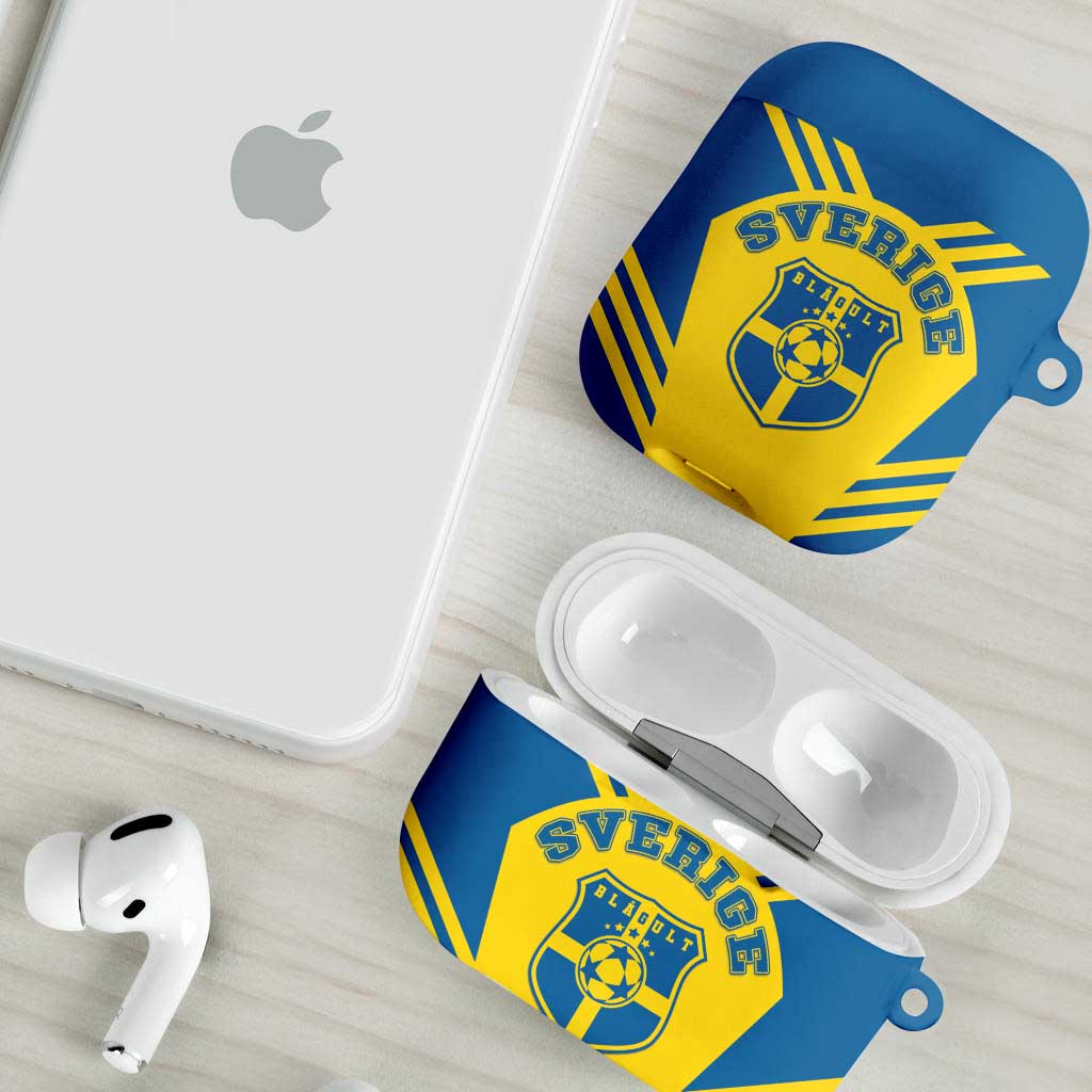 Football 2026 Sweden AirPods Case Sverige Blagult Sporty Style